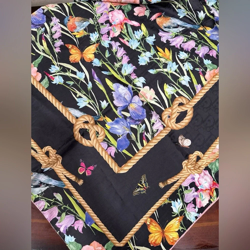 New D logo Fashion square scarf 52”x52” - Picture 3 of 7